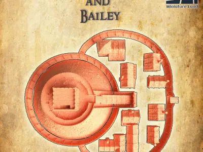 Modular Motte And Bailey Tabletop Terrain 28 MM 3D print model