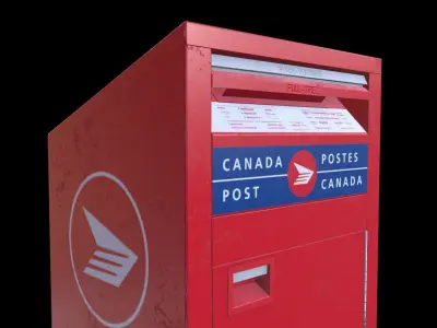 Canada Post Mailbox Low-poly 3D model