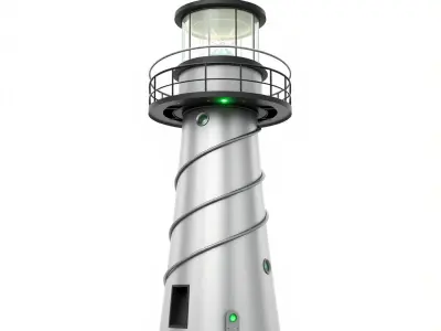 Futuristic Lighthouse Model Pack with Spiraling Design Low-poly 3D model