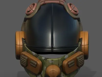 Gas mask respirator scifi futuristic 3d  Low-poly 3D model 35