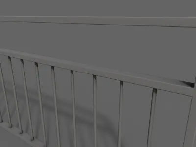 PBR Pedestrian Guard Rail Grey V3 Low-poly 3D model