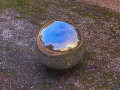 HDR AUTUMN SUNSET ON THE DIRT ROAD 3D model