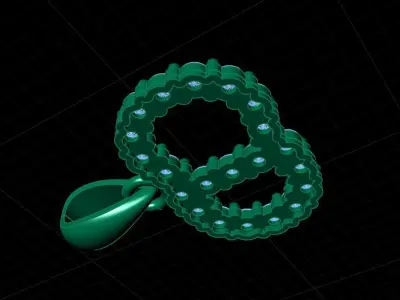 Pendant 3dm stl 3D print model baby rattle with beads 3D print model