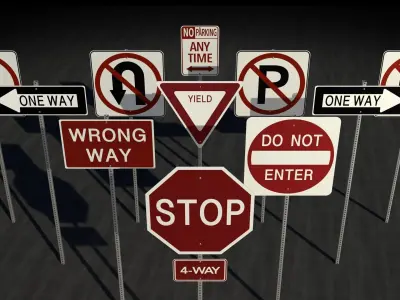 Traffic Signs 3D model