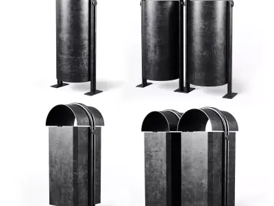 Street urn Low-poly 3D model