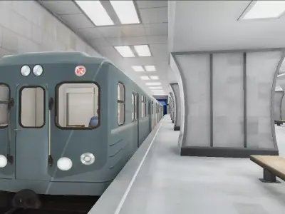 Subway Station 06 Low-poly 3D model