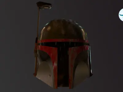 Boba fett Helmet Low-poly 3D model