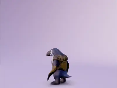 Lizard Penguin Wearing Armor 3D print model