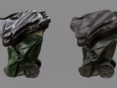 Crushed Trash Can 05 Low-poly 3D model