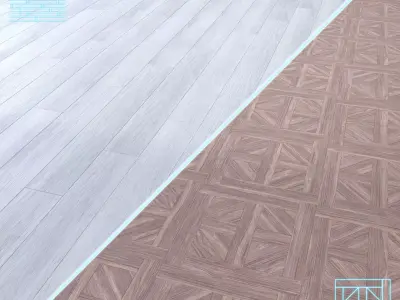 Parquet - Laminate - Wooden floor 2 in 1 Low-poly 3D model 178