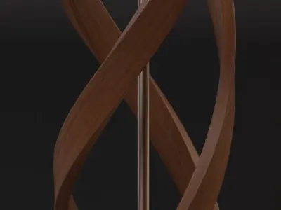 Spiral floor lamp Low-poly 3D model