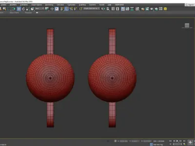 PROMISE two wall lights with ball in middle Low-poly 3D model