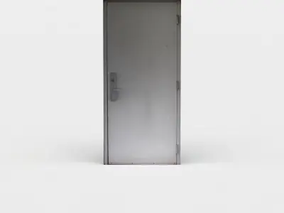 Metal door Low-poly 3D model 4