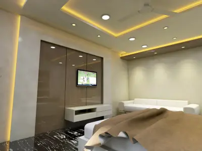 Modern Bedroom Interior Vray Rendered 3D model