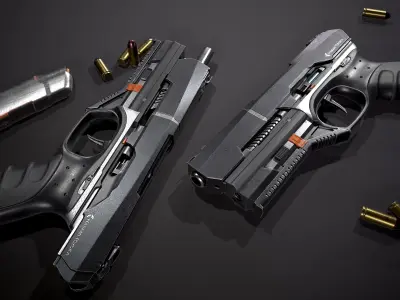 Sci-fi Gun Game Ready 4k Textures Low-poly 3D model