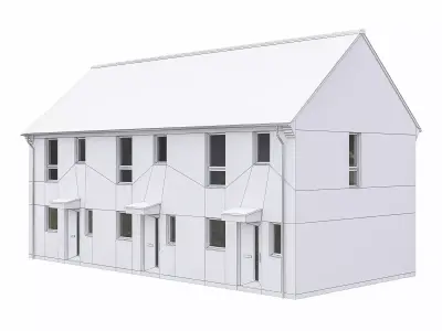Neighborhood Houses P14 Low-poly 3D model