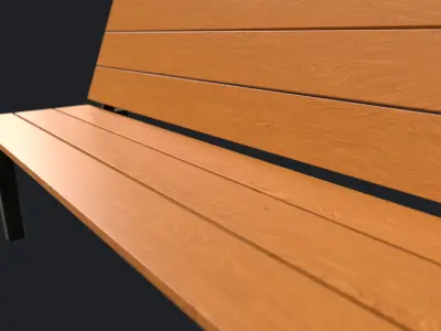 Street Bench v6 Low Poly Street Asset Low-poly 3D model
