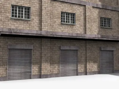 Factory x4 Low-poly 3D model