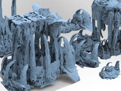 Wraith Hive Alien Platform huge 6 models 3D model