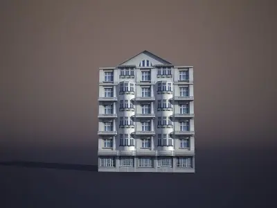 Apartment House Low-poly 3D model get