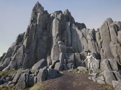 Modular Realistic Looking Cliffs and Rocks UE Low-poly 3D model