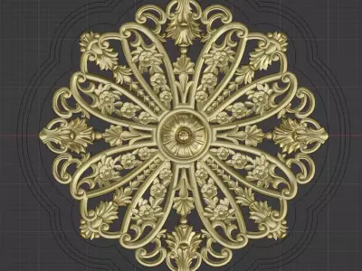 Rosette  pattern  carving 3D model