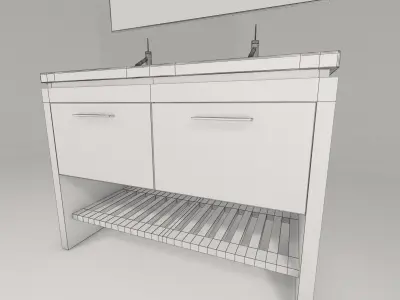 double sink 2nd floor  3D model
