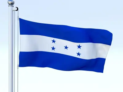 Animated Honduras Flag Low-poly 3D model