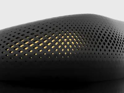 Organic architectural building with parametric openings Low-poly 3D model