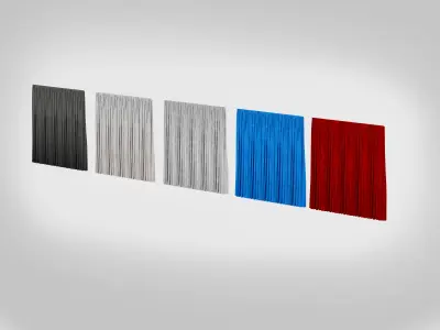 Curtain Velvet - 5 Colors Low-poly 3D model