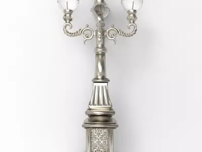 Vintage Victorian Ornate Street Lamp Post 3D Model 3D model