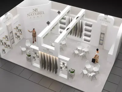 5-Modern Exhibition Booth 10x6m - 3ds Max - Corona Renderer Low-poly 3D model