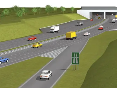 Highway scene 3D model