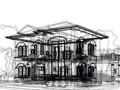 Two Storey Residential Building 3D model