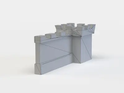 Masonry wall Low-poly 3D model