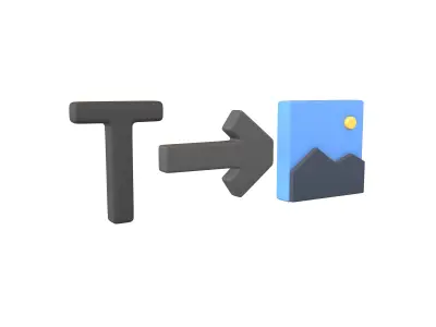 Text To Image Icon v1 001 Low-poly 3D model