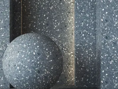 Mid Blue Terrazzo Stone Texture 4K - Seamless Texture