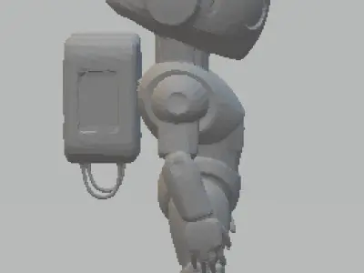 Cyberpunk-Style Robot Companion 3D model