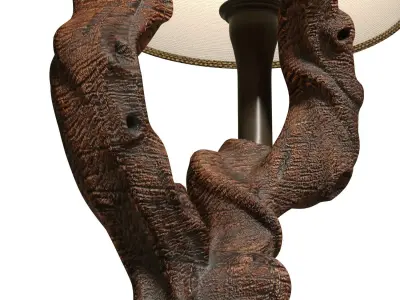 Rustic style wall Lamp sconce made of natural wood Sculptural   3D model