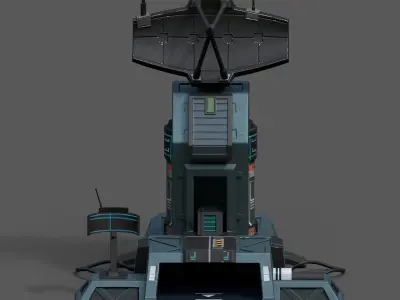 Scifi station building exterior skyscraper sci fi cyberpunk  Low-poly 3D model
