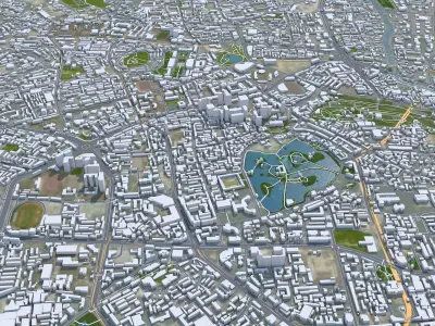 Kunming Yunnan China 110km AI Low-poly 3D model