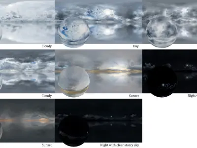 Skies - Panoramas 360 degree Low-poly 3D model