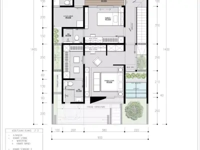3D Model  Modern Minimalist Japandi House 2 Story  3D model