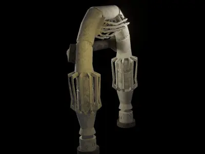 Door stone Stylized Low-poly 3D model