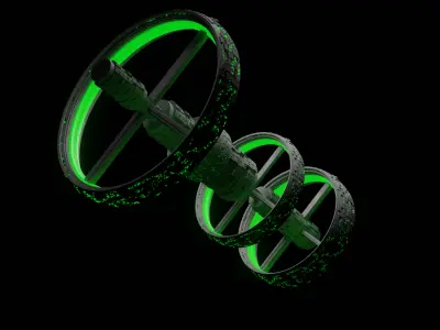 Procedural space station Free 3D model