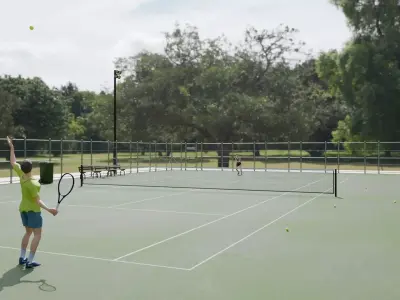 Tennis Court - Blender Scene Low-poly 3D model