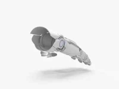Cyborg female hand 3D model