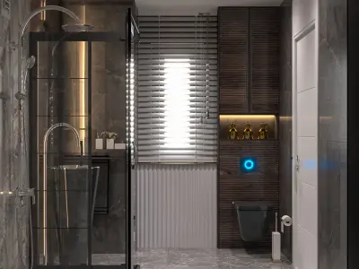 FULL SHOWER SET SCENE 1 CORONA-VRAY Low-poly 3D model