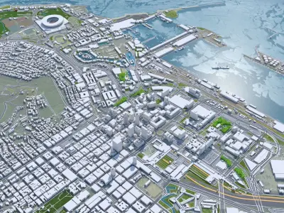 Cape Town Downtown South Africa Low-poly 3D model