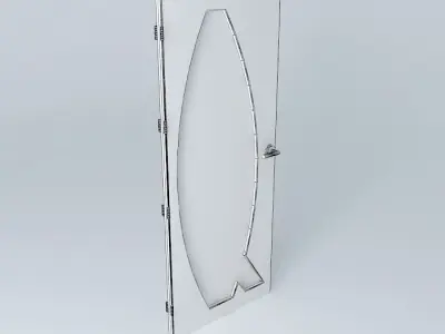 Letter "R", 3D door, very detail with glass, lock and hinger. Free 3D model